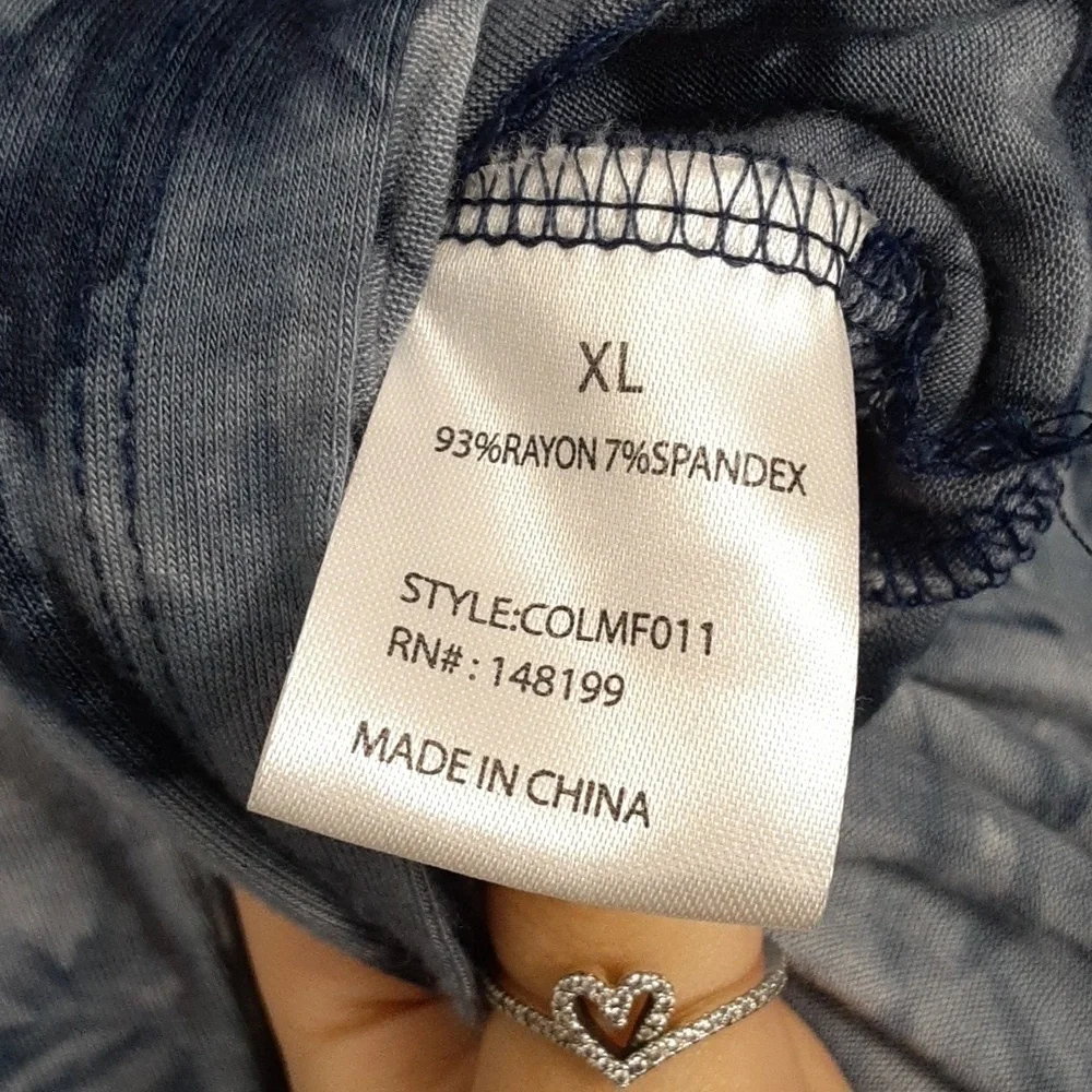 Biagio Boho Blue Waterfall Tie Dye Open Draped Cardigan Sweater